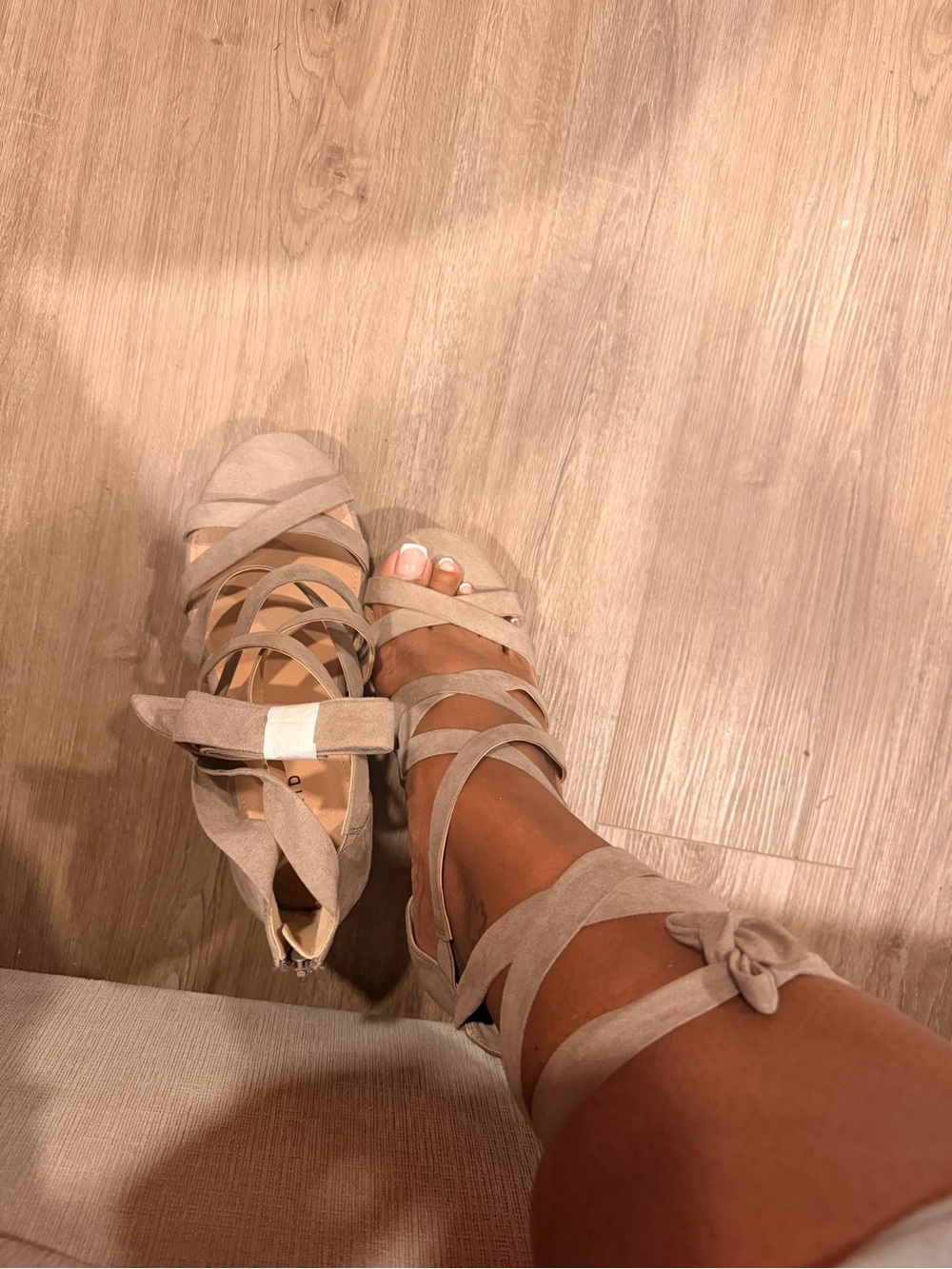 Torrid NWT Strappy Lace-Up Wedges in Taupe - Picture 4 of 9